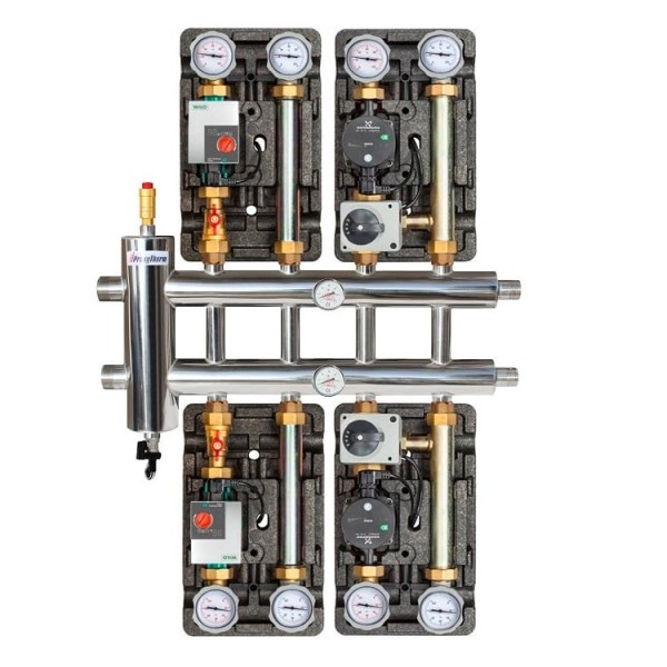 Купить Распределительный коллектор с гидрострелкой 60 кВт, 5 контуров Прокситерм GSK255 - Вид №4