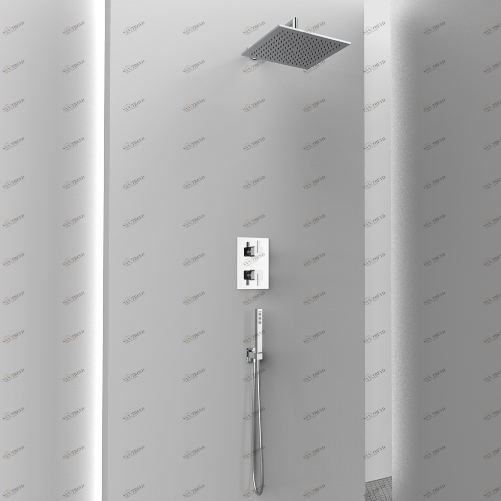 Graffio Полноценная квадратная внутренняя часть душа. <br /> Кронштейн, лейка для душа, встроенный смеситель, подключение воды c / supp, душ и гибкий шланг. AM420 M 