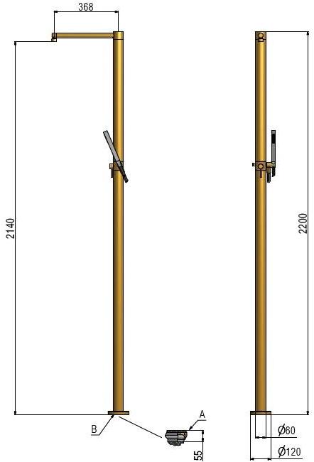 tender rain Душевая стойка из латуни напольная с ручным душем sun-id-1362642 - Вид №2