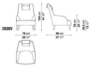 Maxalto Кресло Bergere обитое кожей с подголовником Febo sun-id-1460699 - Вид №2