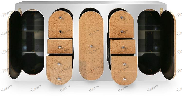 Essential Home Прямоугольная консоль из нержавеющей стали с ящиками sun-id-1351023