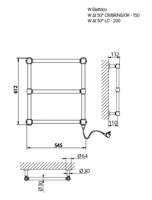 Настенный электрический / горячий водяной полотенцесушитель Gaia Mobili Complements ARCH-00135588 - Вид №2