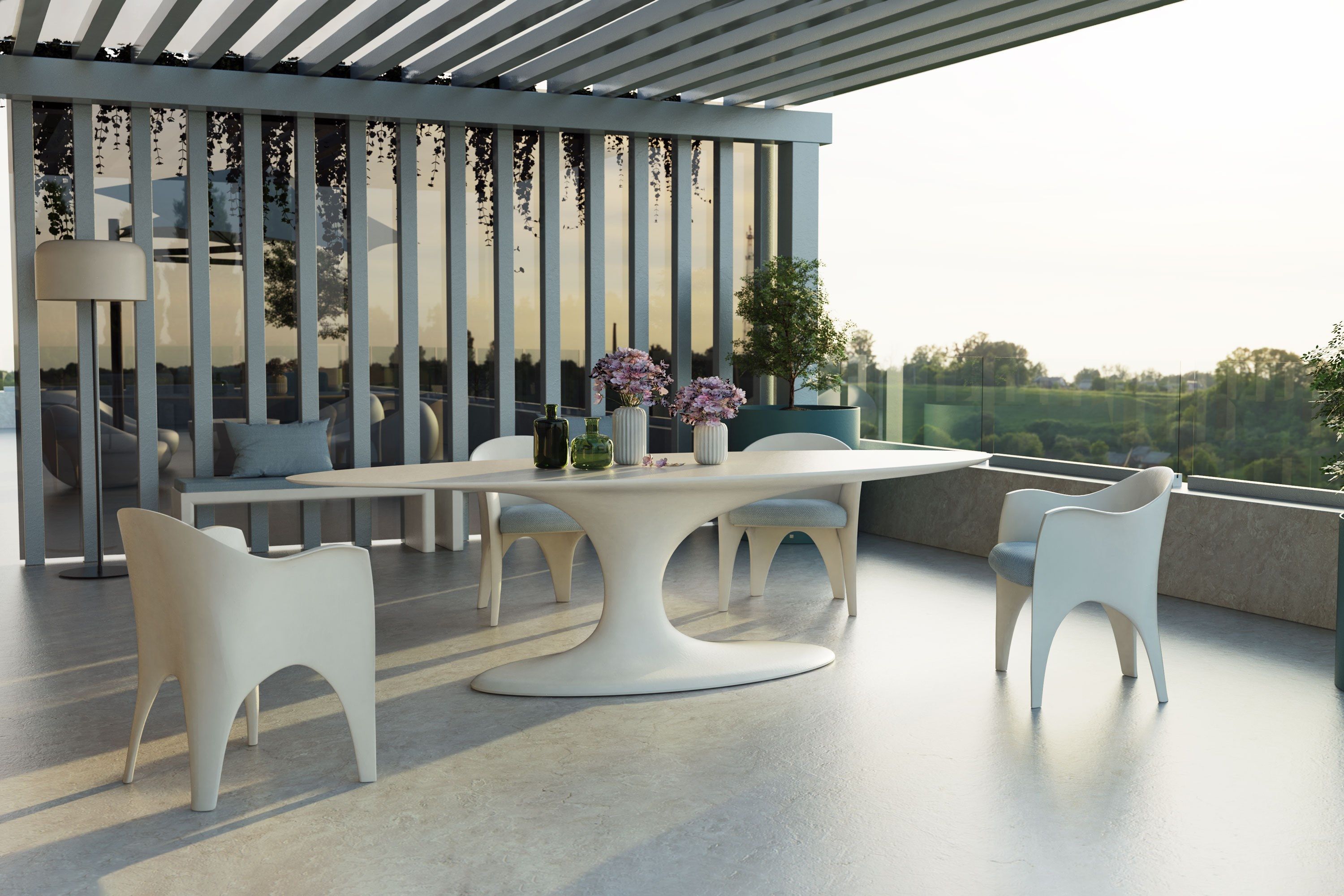 Овальный садовый стол из стекловолокна GANSK JADE ARCH-00031143 - Вид №1