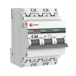 Автоматический выключатель EKF 3P 20 А 6 кА С ВА 47-63 82421307 STLM-2138407