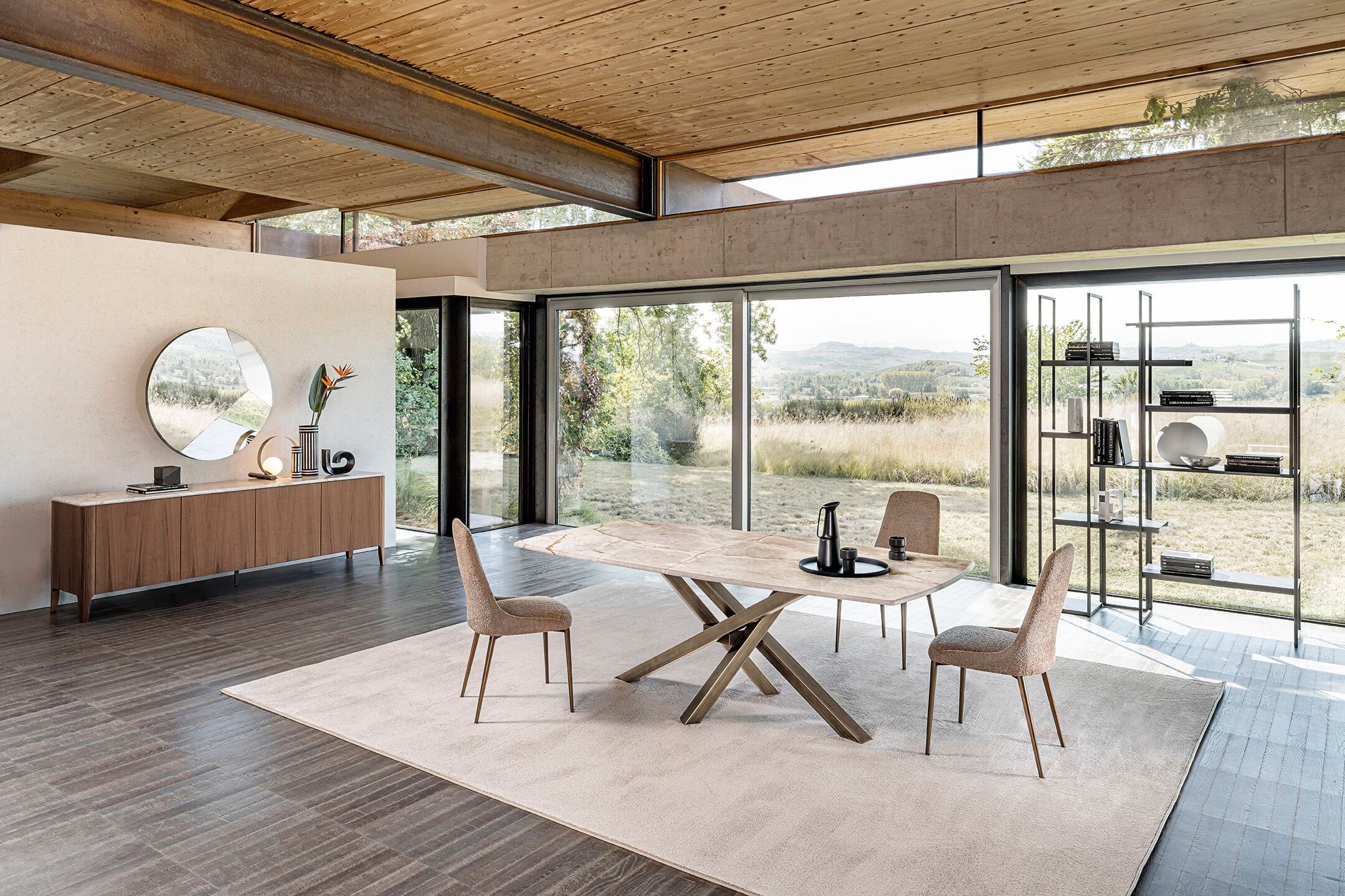 Фиксированный стол с столешницей из натурального камня RIFLESSI Shangai ARCH-00114878 - Вид №1