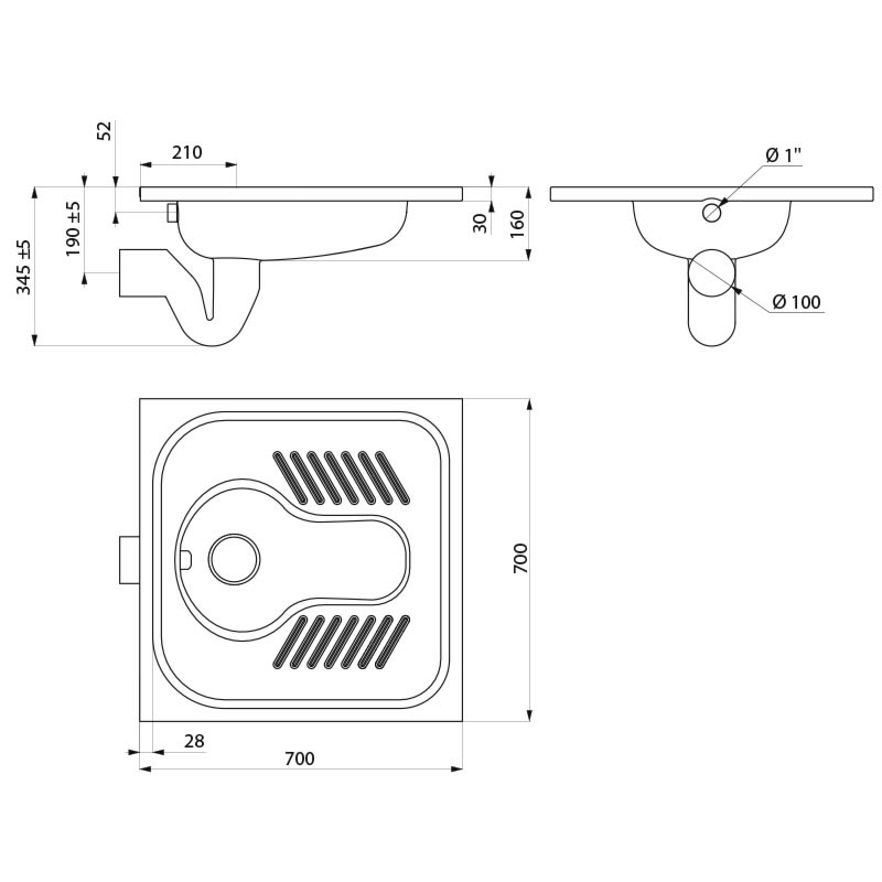 113620 Турецкий унитаз SHA 700 DELABIE  - Вид №1