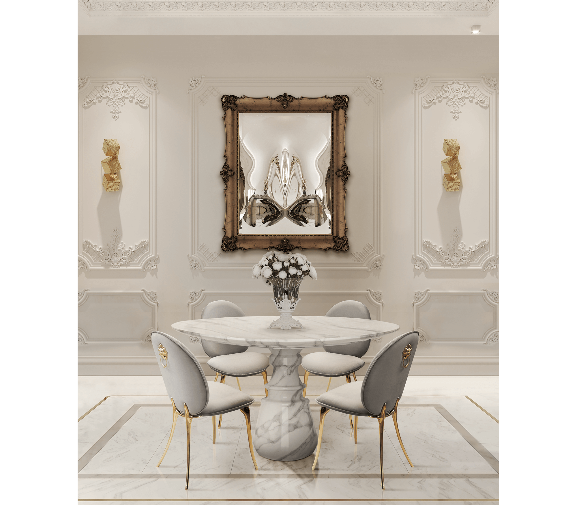 0-001 Круглый обеденный стол Pietra estremoz Boca Do Lobo  - Вид №7