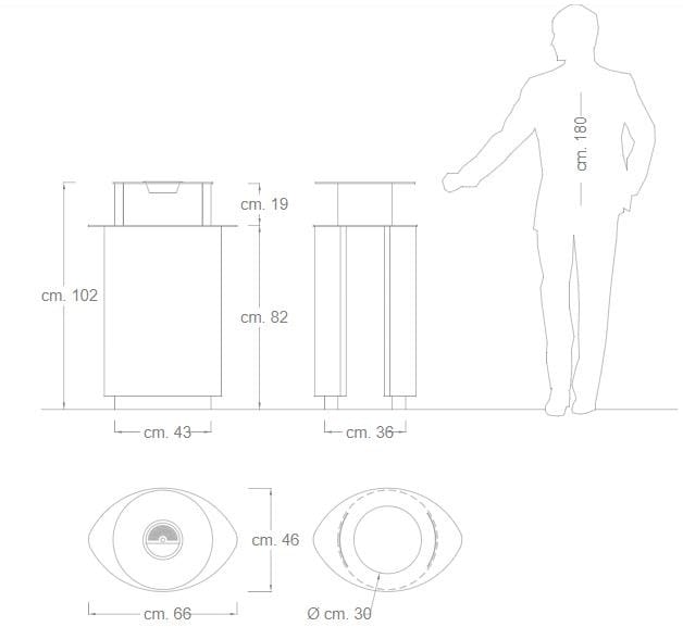 Оцинкованная стальная корзина для мусора с крышкой DIMCAR ZIGGY ARCH-00087392 - Вид №2