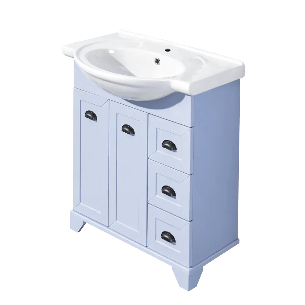 Тумба под раковину напольная Aquaton Шарм 75 см цвет голубой STLM-2110403 - Вид №1