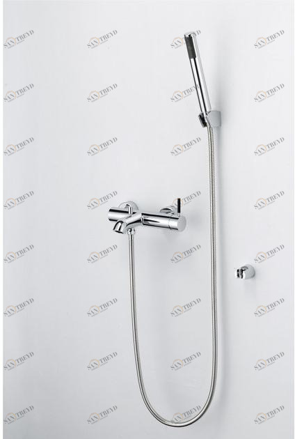 JUSTIME Настенный однорычажный смеситель для ванны из хромированной латуни с ручным душем Pan i sun-id-1512862