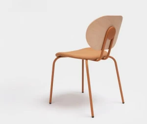 ONDARRETA Стул из стали и дерева со встроенной подушкой с открытой спинкой Hari