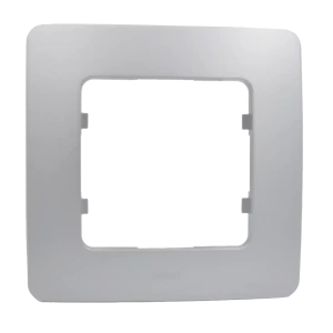 Рамка для розеток и выключателей Hegel 1 пост цвет серебро