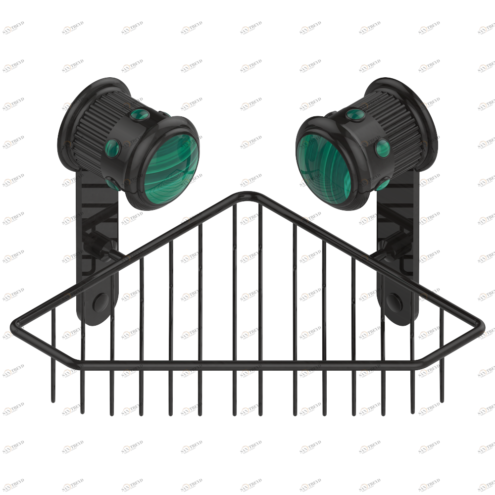 U7A-3623 Мыльница-сетка большая угловая с фланцами 200 x 200 мм Thg-paris Trocadéro с малахитом Покрытие PVD бронза U7A-3623 CAT.F