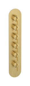 External part of thermostatic 5 ways, round plate, vertical, Soho handle WE ARE IB eua512onnoh Natural Brass Aqua