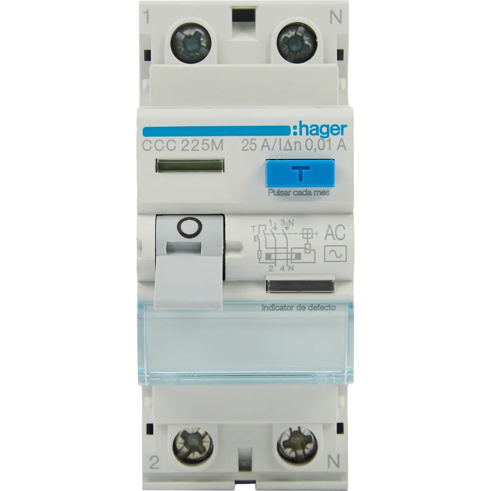 УЗО Hager CCC225M 2P 25 A 10 мА 6 кА AC STLM-2145806 - Вид №1