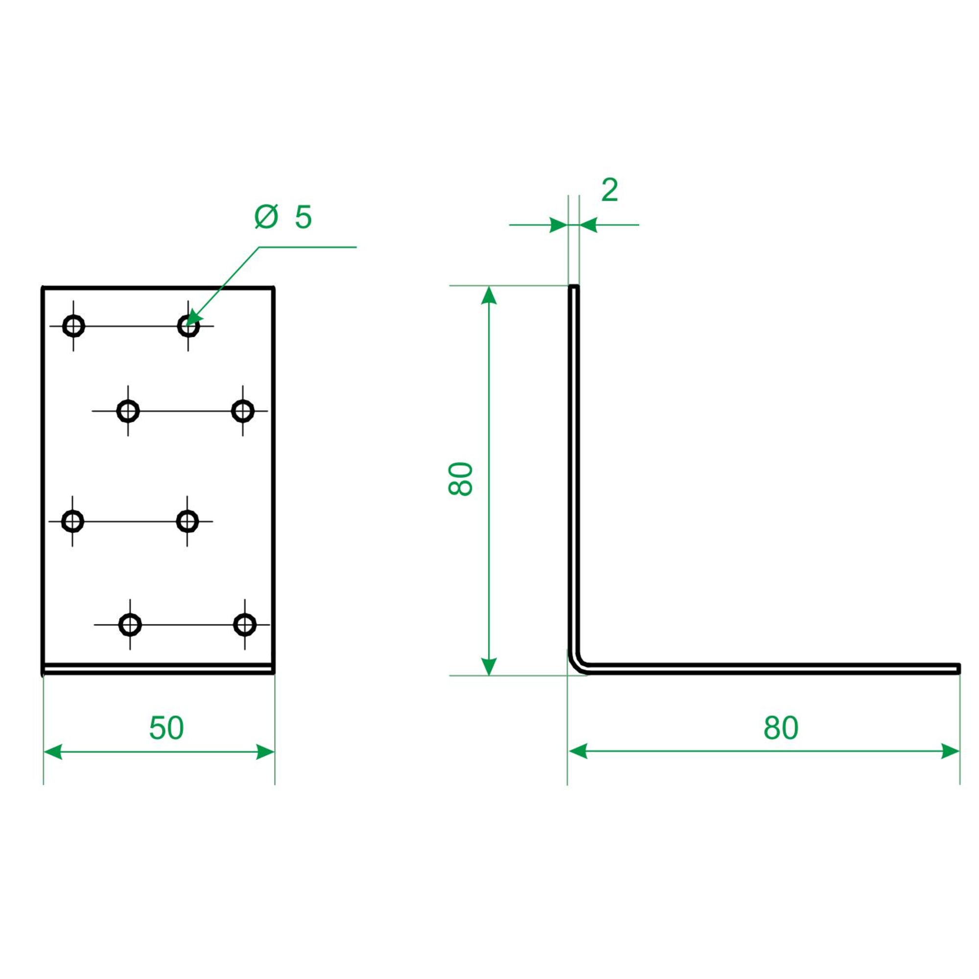 84857834 Угол крепежный равносторонний 50х80х80х2 Santreyd  - Вид №4