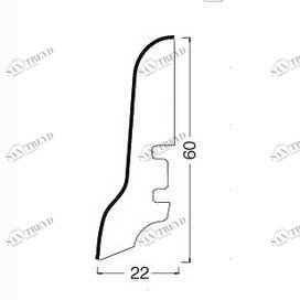 Плинтус Tecnorivest Шпонированный Ясень 2500х60 мм 1010001203