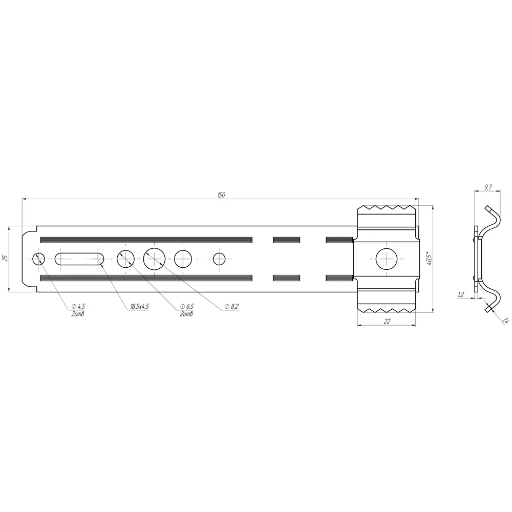 Пластина анкерная Rehau с поворотным узлом 150х25х12 цвет серый ПЕТРОТЕХ STLM-2098875 - Вид №3