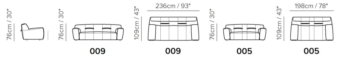3-местный тканевый диван Natuzzi Italia Argo ARCH-00085250 - Вид №9