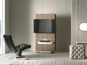 Поворотный шкаф для телевизора с книжной полкой