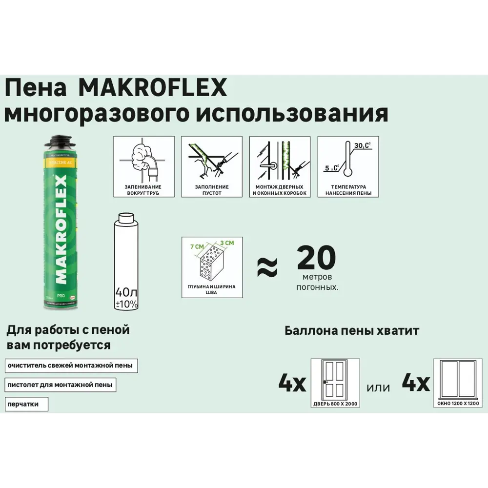Пена монтажная пистолетная Мakroflex всесезонная, 750 мл 82635687 STLM-2000678 МАКРОФЛЕКС  - Вид №3