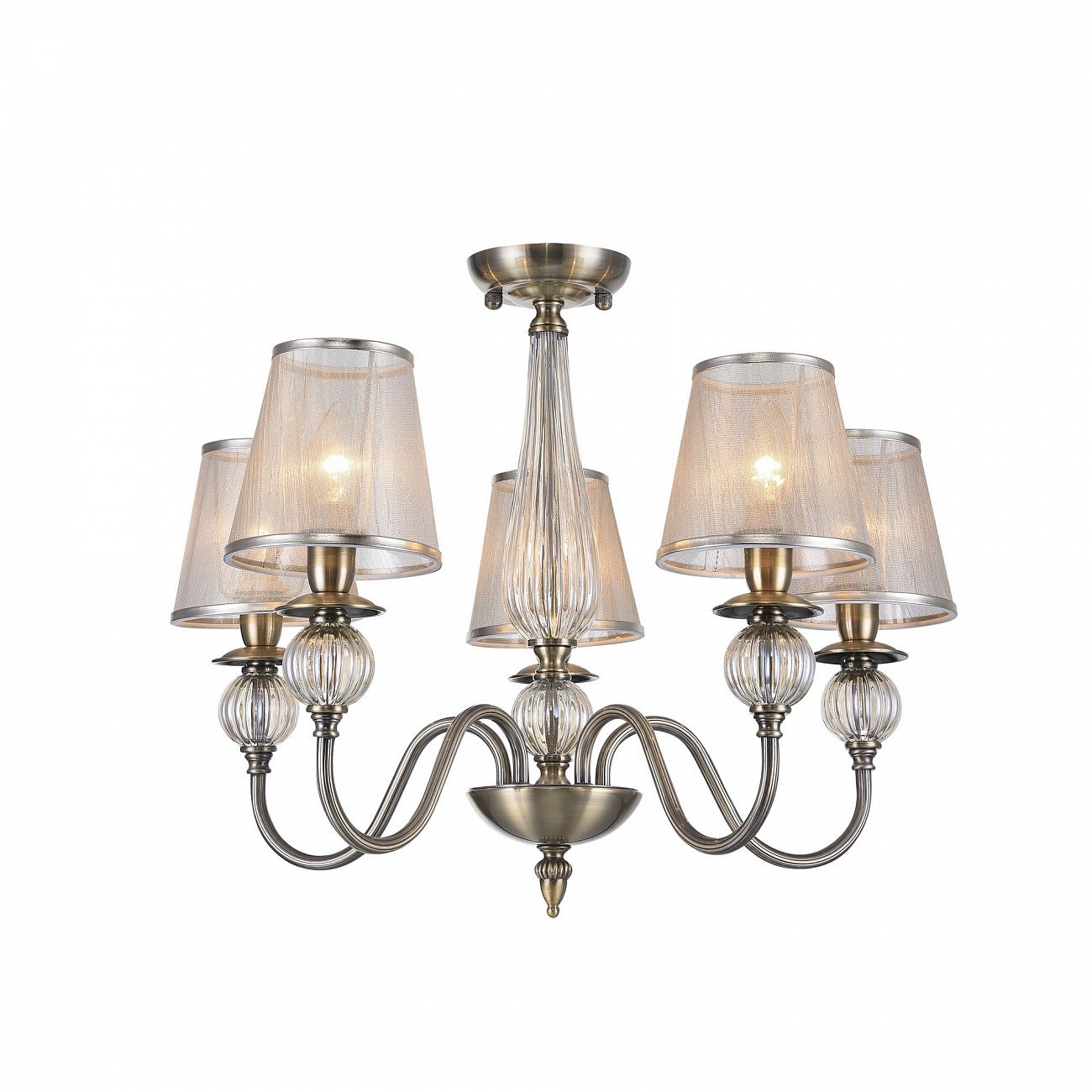 Люстра подвесная бронзовая, 5 плафонов Inessa FR2685PL-05BZ FREYA ДИЗАЙНЕРСКИЕ, CLASSIC 00-3956410 Бронза  - Вид №2