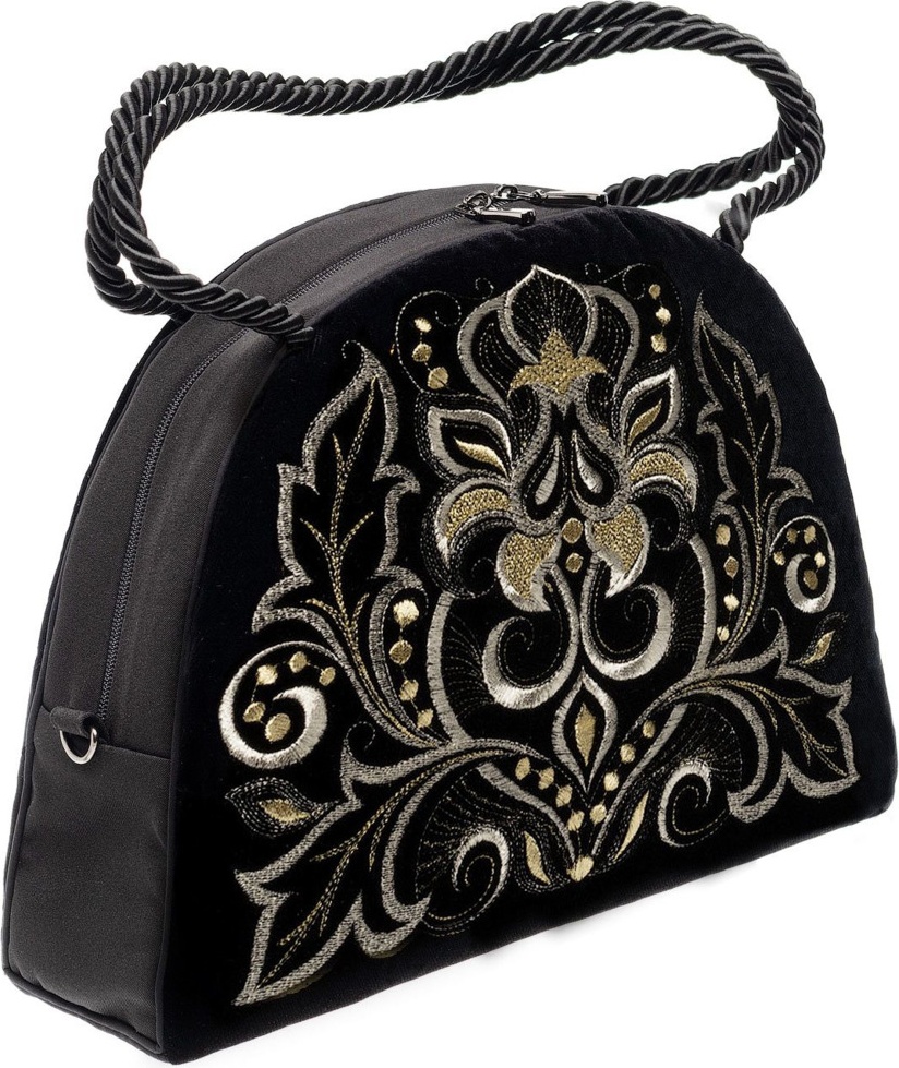 10660424 Торжокские золотошвеи Сумка "Виктория" бархат + креп (атлас) Разм. 23*30*9 Мод. 576 Бархат 