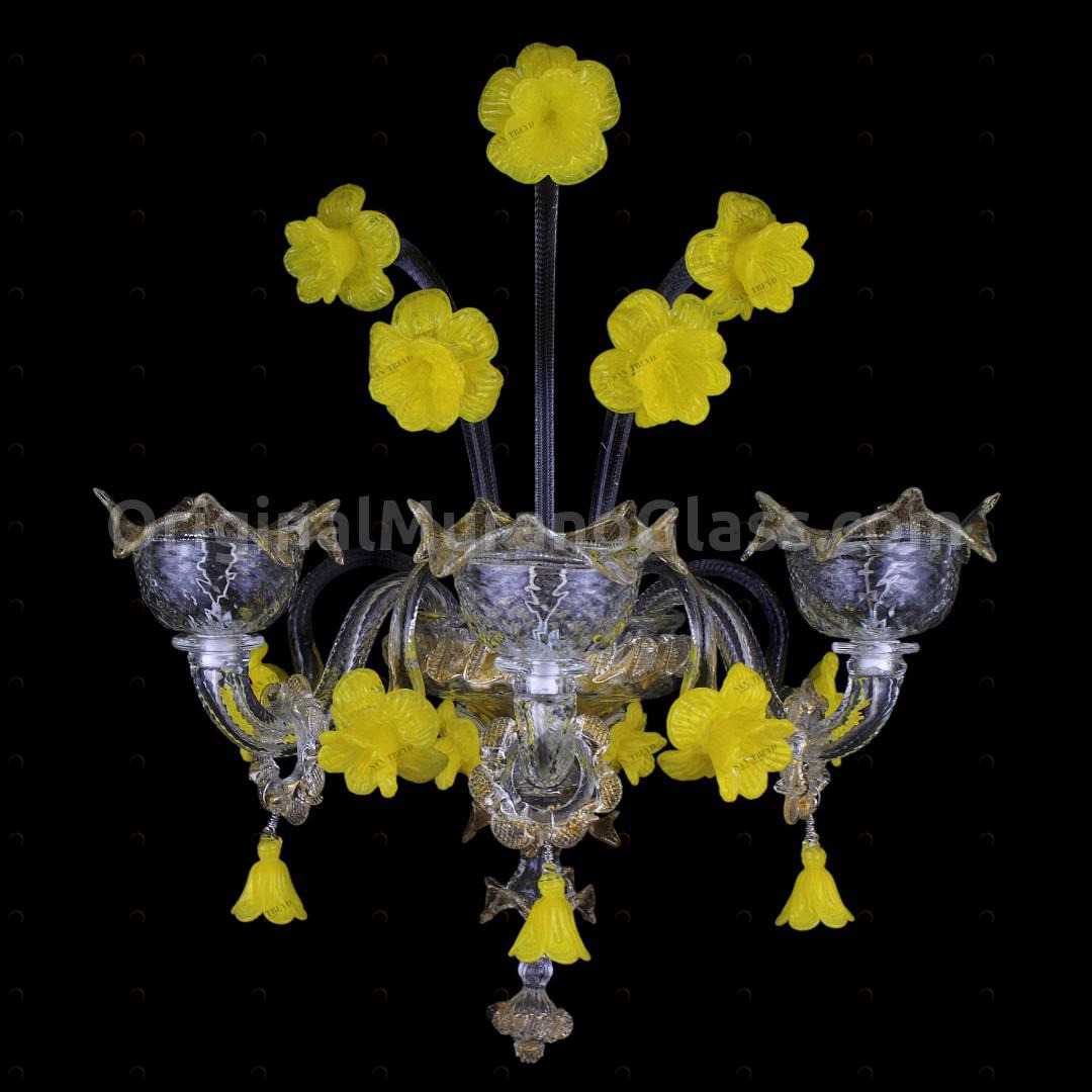 1233 ORIGINALMURANOGLASS Настенный светильник Бра Чистотел - Флорал - муранское стекло OMG 30 см 