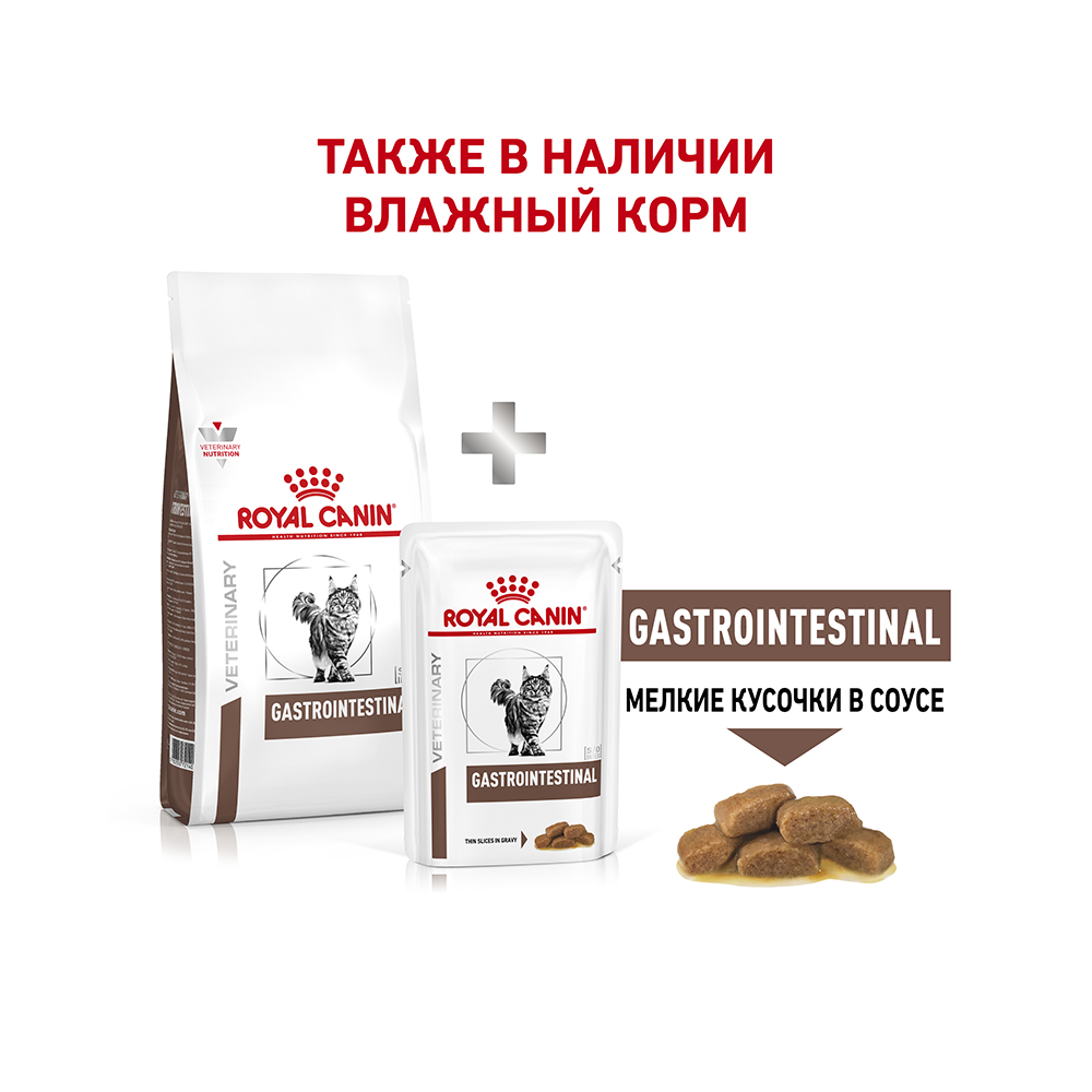 Т0055111 Корм для кошек Vet Diet Gastro Intestinal GI32 при нарушении пищеварения, птица сух. 2кг ROYAL CANIN  - Вид №8