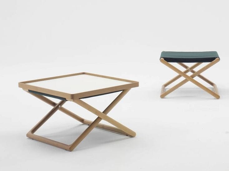 Деревянный прямоугольный журнальный столик с подносом Paola Lenti ARCH-00103224