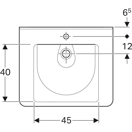 128662000 Раковина Geberit Renova Comfort Square, безбарьерная Geberit  - Вид №25