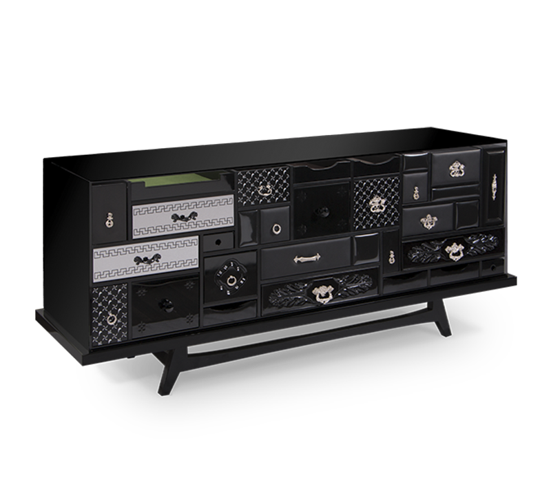 0-076 Черный буфет Mondrian  Boca Do Lobo  - Вид №8