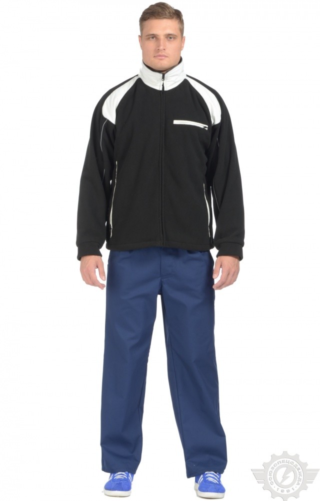 61329 Куртка "Стиль" ткань "Флис" черно-белая  Зимняя спецодежда  размер XXXL(60-62)  - Вид №5