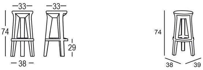 Plust Высокий табурет из полиэтилена Frozen sun-id-1461851 - Вид №3