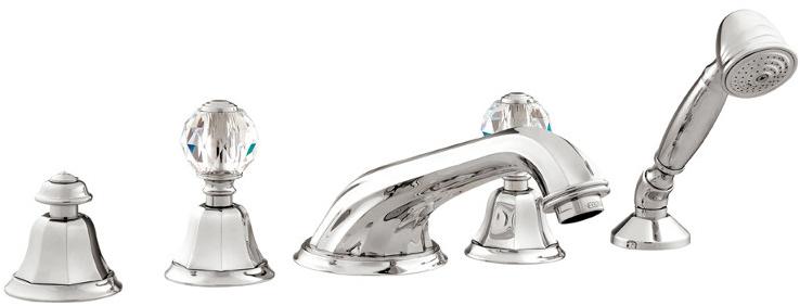 Bronces Mestre Комплект для ванны с 5 отверстиями, украшенный кристаллами swarovski® Indica sun-id-1499200 - Вид №1