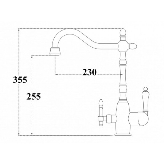 Zorg ZR 312 YF-33 Br Light Смеситель для кухни Zorg 355х230 мм  - Вид №2