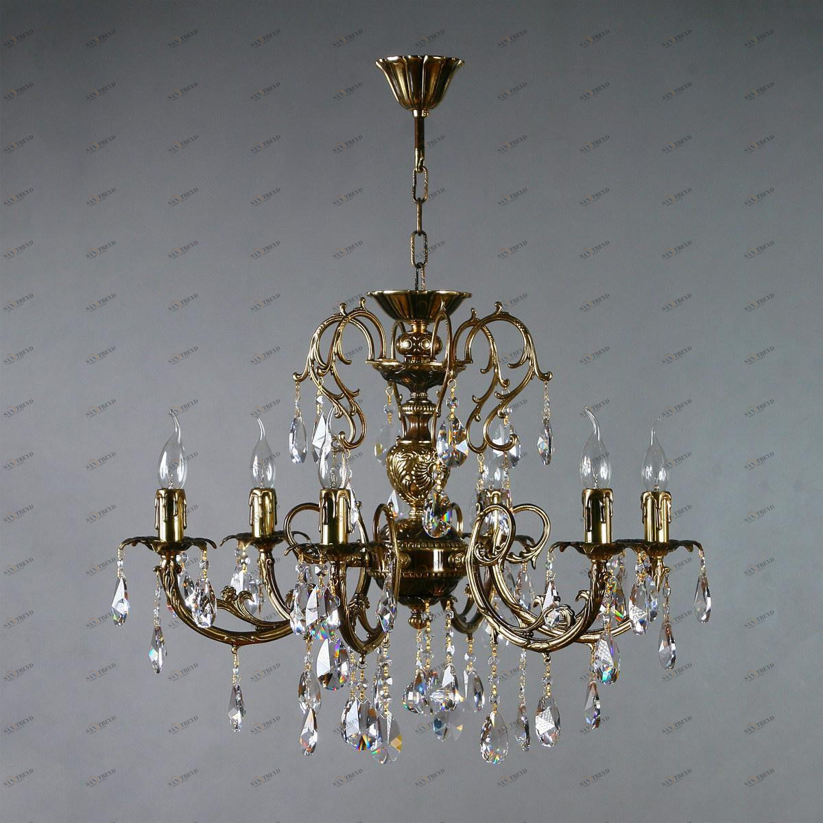 Подвесная люстра Ambiente Alicante 8888/6 PB Tear drop AMBIENTE ДИЗАЙНЕРСКИЕ, ALICANTE 181509 Бронза 