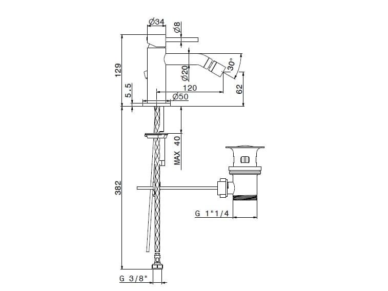 Смеситель для биде с одной ручкой Newform X-WAY ARCH-00028796 - Вид №2