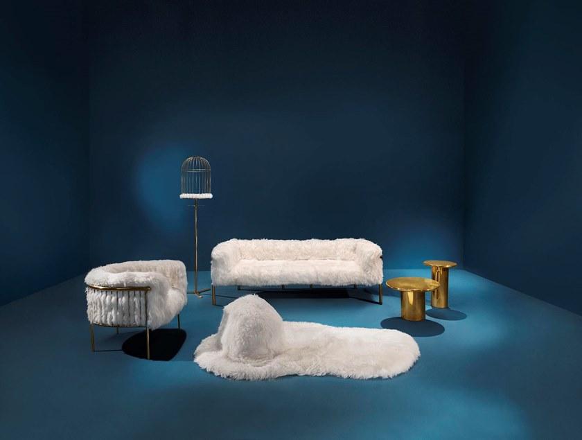 Scarlet Splendour Круглый журнальный столик из овчины Snow white sun-id-1357823 - Вид №4