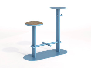 Стальной и пробковый высокий садовый стул с журнальным столиком