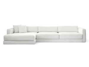 Тканевый диван с полуостровом