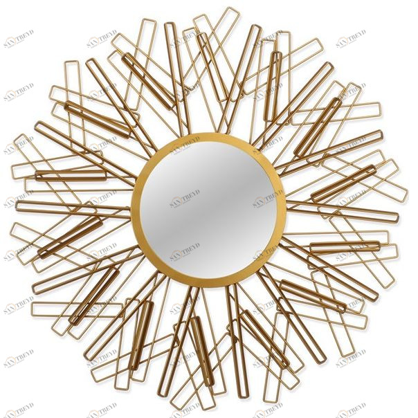 Зеркало-солнце 90 см латунь Abstract ART-ZERKALO ДИЗАЙНЕРСКИЕ 00-3884127 Зеркальный;золото 