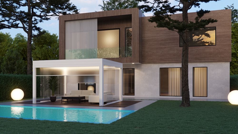 Самонесущая пергола из алюминия с поворотными пластинами Mv Line Биоклиматика ARCH-00067209 - Вид №2