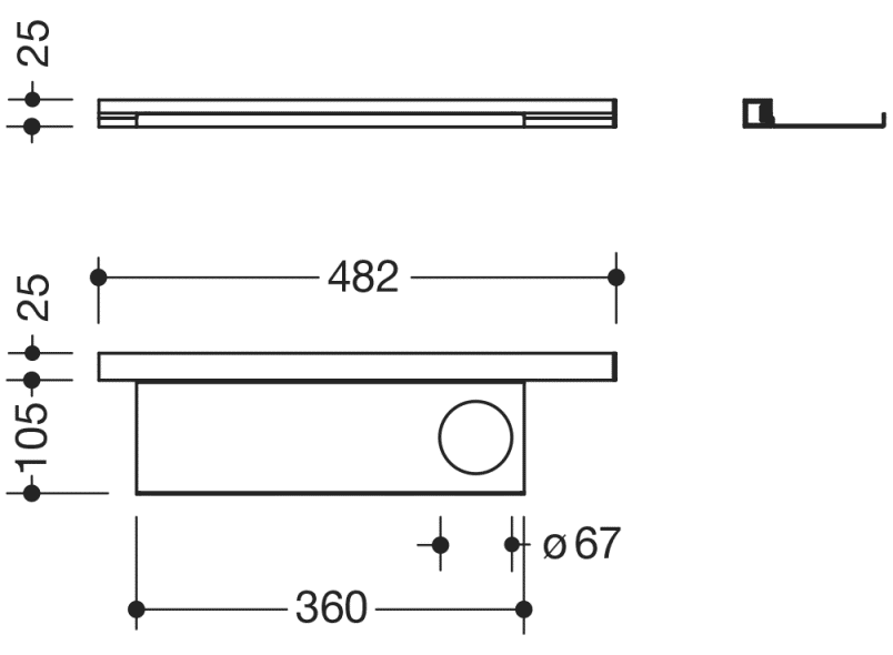 950.13.0003 Профиль для умывальника с полкой HEWI USA Produkte  - Вид №2