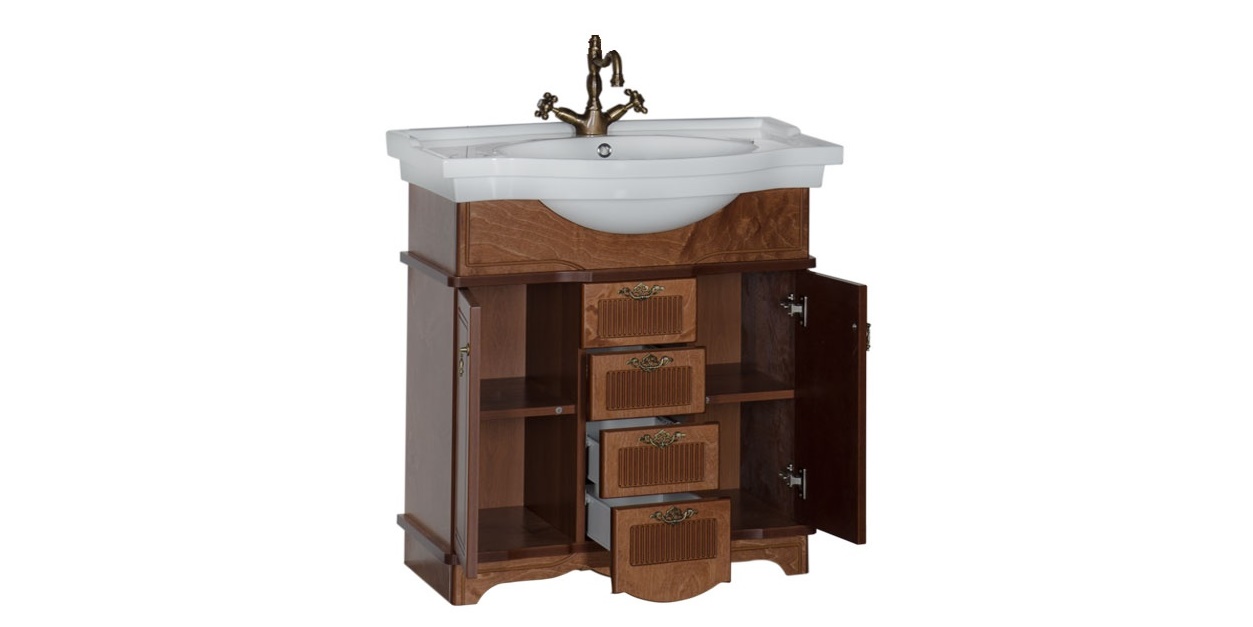 Комплект мебели Aquanet Луис 90 темный орех 00176646 - Вид №4