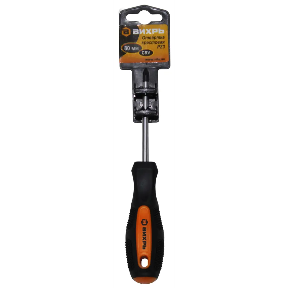 Отвертка крестовая Вихрь PZ1x80 мм для профессионального монтажа 87482594 STLM-1434854