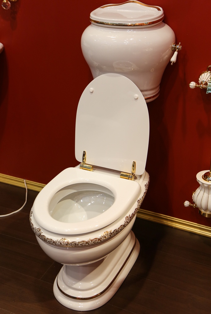 ML.MLD-25.711.BI/ML.MLD-25.728.BI/ML.OLV-29.013/ML.OLV-29.015/ML.RIC-29.040.BI.DO/ML.RIC-29.045.DO Компакт унитаз с бачком Золотистый Migliore  Италия  - Вид №3