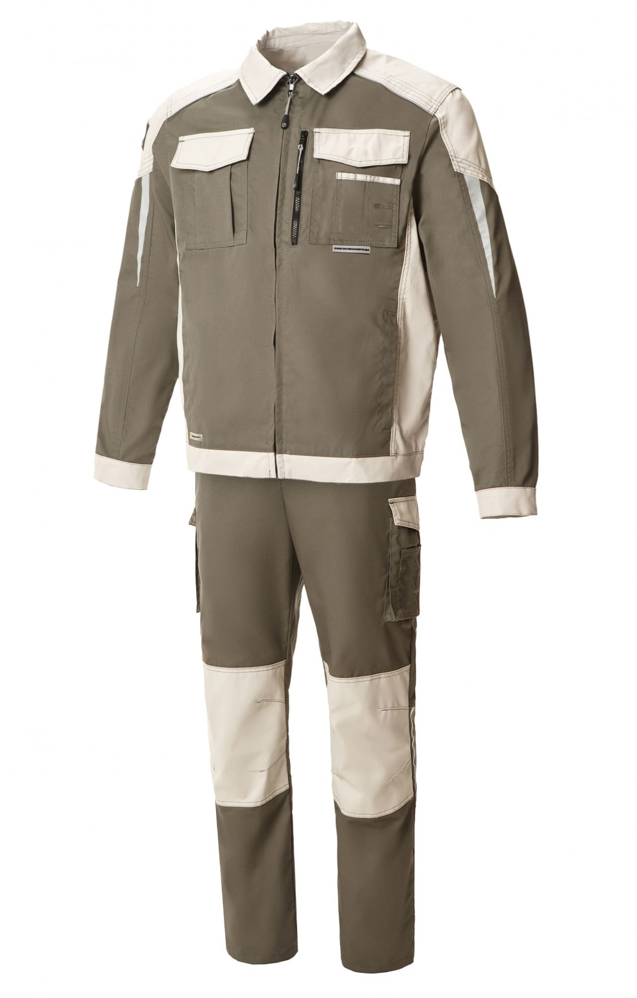 4957104 Костюм  NEW серый хаки с серым песком STATUS  Летняя спецодежда  размер 56-58/182-188 