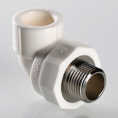 VTp.753.0.02504 Фитинг полипропиленовый – угольник с переходом на наружную резьбу Valtec 25 мм х 1/2"  - Вид №1