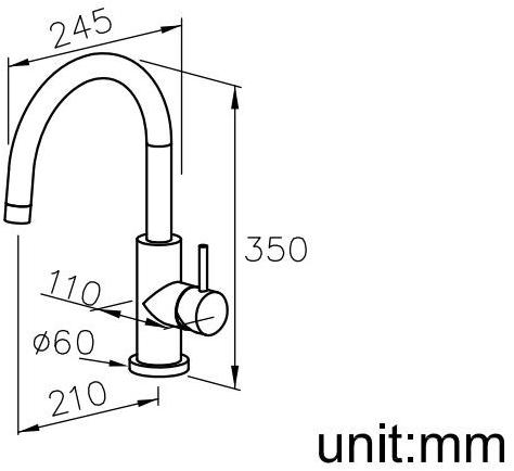 JUSTIME Смеситель для кухни на столешнице из хромированной латуни с аэратором Still one 6771-97-80cp - Вид №1